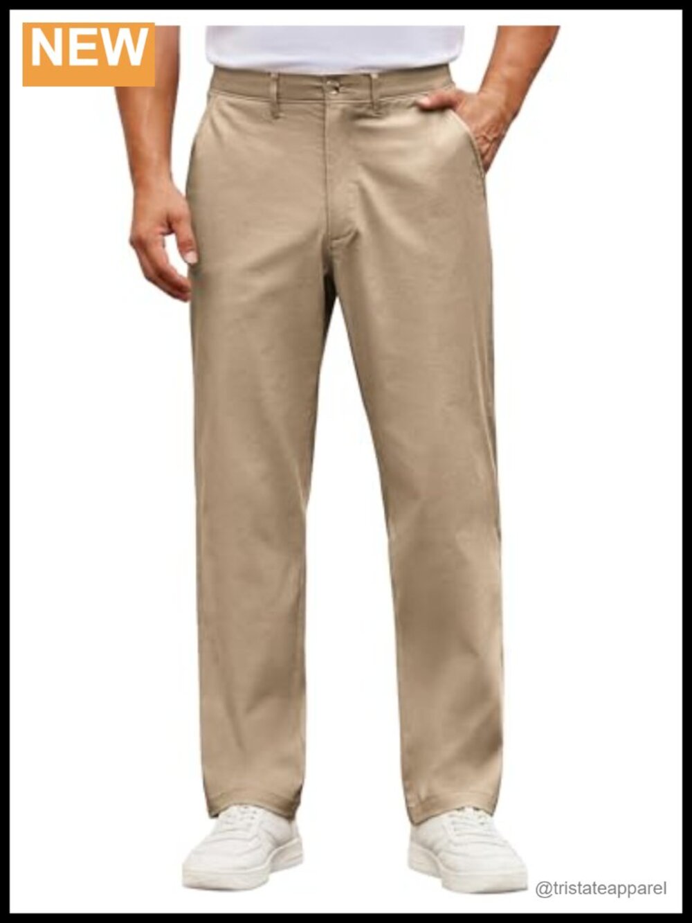 Men's Classic Fit Stretch Chino Pants Casual Cotton Dress Slacks